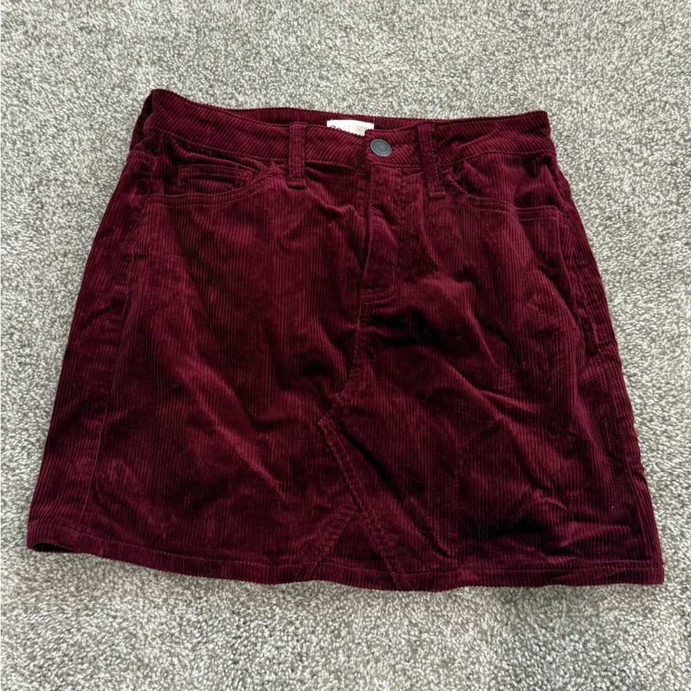Corduroy Burgundy Skirt